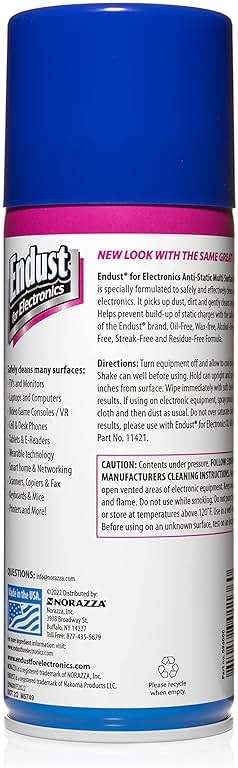 Endust for Electronics; Anti-Static Screen & Electronics Multi-Surface Cleaning Spray; Foaming, Streak & Residue Free; Ammonia & Alcohol Free, Oil & Wax Free; 10 oz. Aerosol (096010) - Image 2