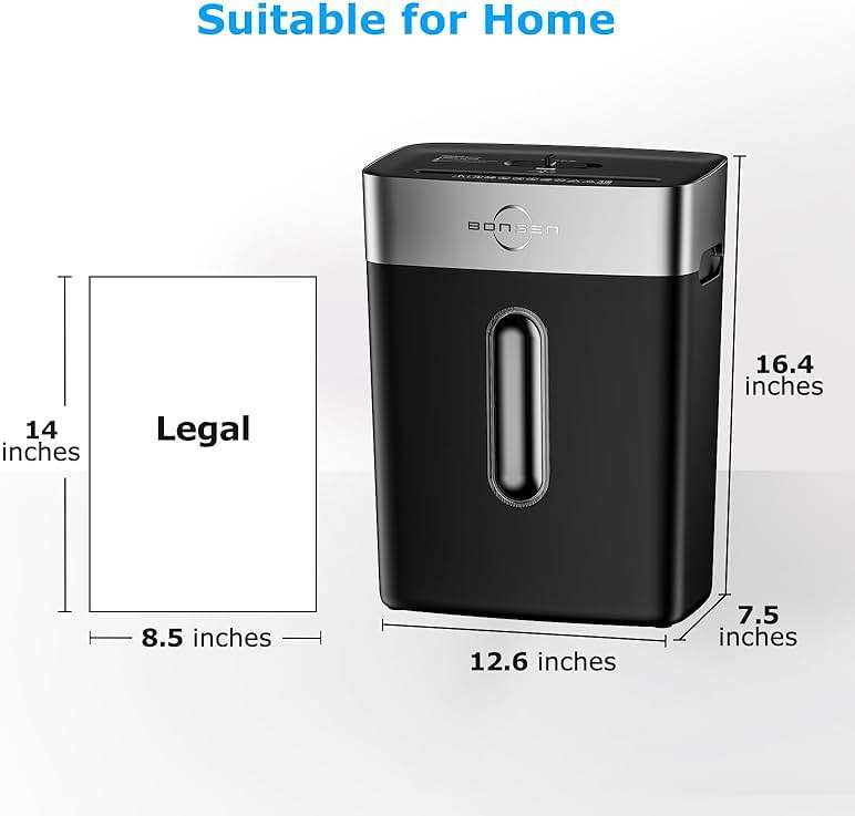 BONSEN 10-Sheet Cross-Cut Shredder for Home Office, P-4 high Security, Quiet, Credit Card Shredder, jam-Proof System, 4-Gallon bin - Image 5