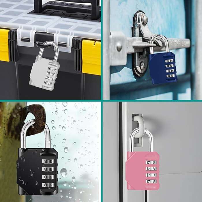 ZHEGE Combination Lock, 4 Digit Combination Padlock Outdoor, School Lock, Gym Locks (Pink) - Image 5
