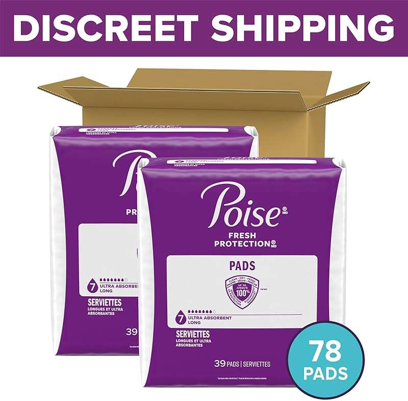 Poise Incontinence & Postpartum Pads for Bladder Leaks, 7 Drop Ultra Absorbency, Long Length, 78 Count, Packaging May Vary - Image 2