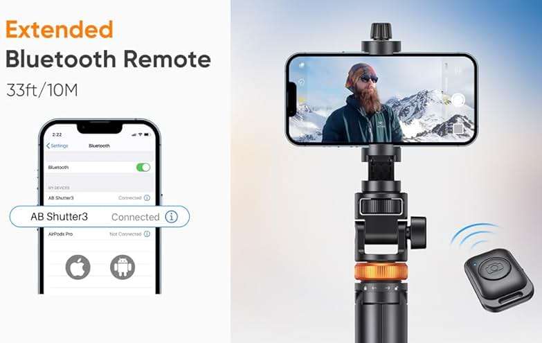 EUCOS Phone Remote Shutter, Monopod Accessories Compatible with Cell Phone, Works with Most Smartphones and Tablets (iOS and Android) - Image 2