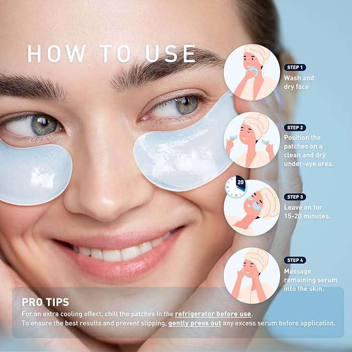 Under Eye Patches for Dark Circles: 30 Pairs Enaskin Naturals Retinol Collagen Eye Gels Mask - Reduce Wrinkles Puffy & Bags - Skin Treatment Pads - Anti Aging Moisturizer For Women (Blue) - Image 6