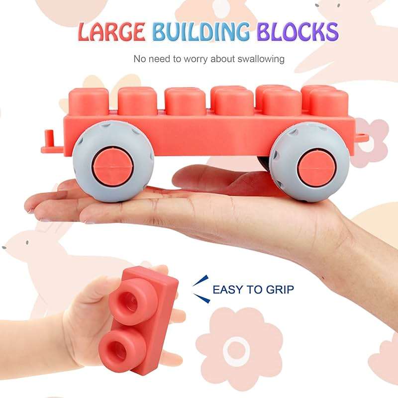 ROHSCE Soft Building Blocks for Toddler, Blocks for Kids 6 Months and up, Large Creative Stacking Blocks 20 PCS STEM Toddler Toys Gifts, Educational Baby Blocks Colorful Soft Block Sets - Image 6