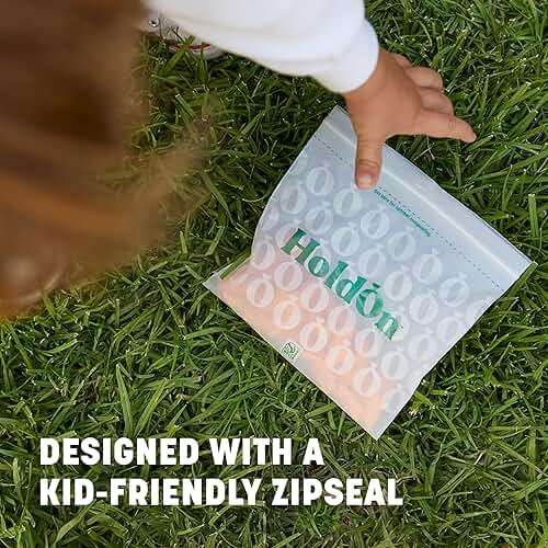 HoldOn Compostable Zip Lock Sandwich Bags, 200 Bags - Leak Proof Sandwich Size Storage Bags for Travel & Kitchen Meal Prep & On-The-Go Snacks - Resealable Food Storage Bags - BPA-Free, BPI Certified - Image 6
