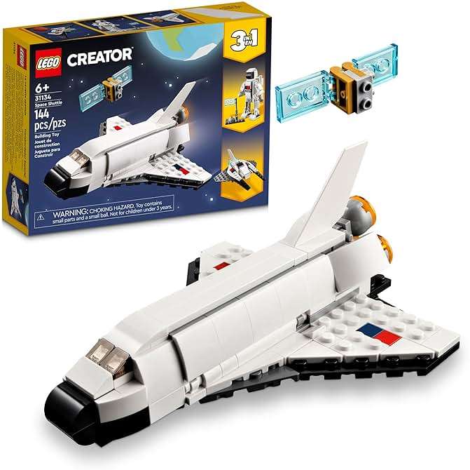 LEGO Creator 3 in 1 Space Shuttle Toys - Space Toys Building Set for Boys & Girls, Ages 6+ - Option to Build 2 Spaceships or Astronaut - Educational Gift for Kids Birthday & Holidays - 31134 - Image 1