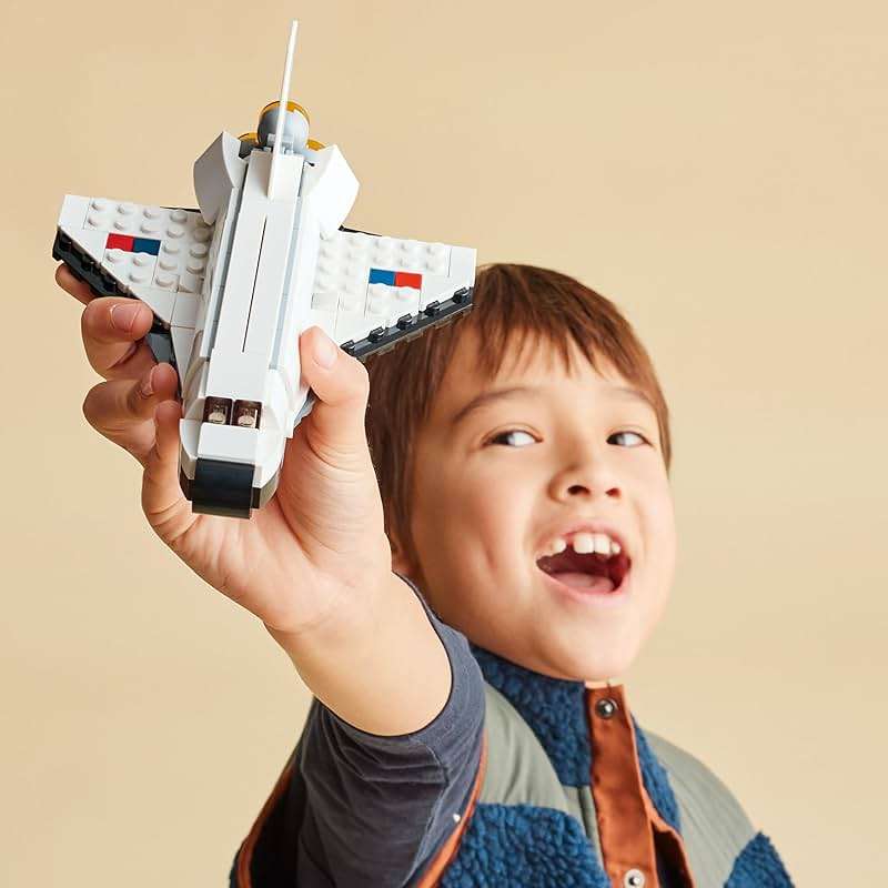 LEGO Creator 3 in 1 Space Shuttle Toys - Space Toys Building Set for Boys & Girls, Ages 6+ - Option to Build 2 Spaceships or Astronaut - Educational Gift for Kids Birthday & Holidays - 31134 - Image 2