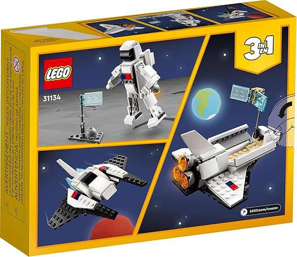 LEGO Creator 3 in 1 Space Shuttle Toys - Space Toys Building Set for Boys & Girls, Ages 6+ - Option to Build 2 Spaceships or Astronaut - Educational Gift for Kids Birthday & Holidays - 31134 - Image 7
