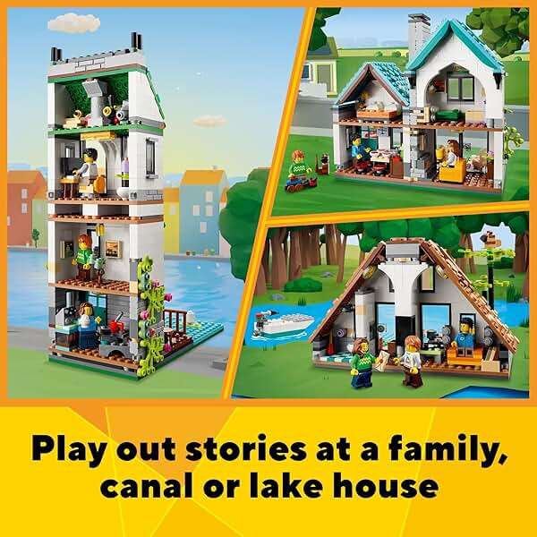 LEGO Creator 3 in 1 Cozy House Building Toys - Toy Figures & Pretend Play Playsets for Boys & Girls, Ages 8+ - 3 Building Options - Gift for Birthdays - 31139 - Image 3