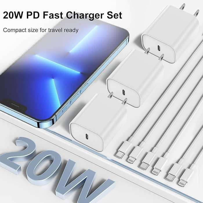 Fast Charger for iPhone Charger Fast Charging 6ft Lightning Cable,for iPhone 14 13 12 Pro Max Charger Fast Charging with USB C Charger Block,Type C to Lightning Cord for iPhone 11 Pro Max/XS-White - Image 7