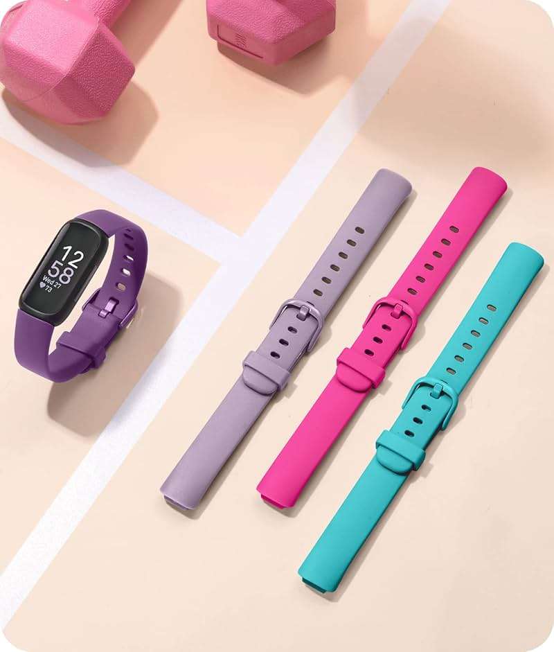 Odbeai Compatible with Fitbit Inspire 3 Bands for Women Men, Sport Wristband Replacement Soft Silicone Straps for Inspire 3 Fitness Tracker Women & Men(4 Pack,Small) - Image 3