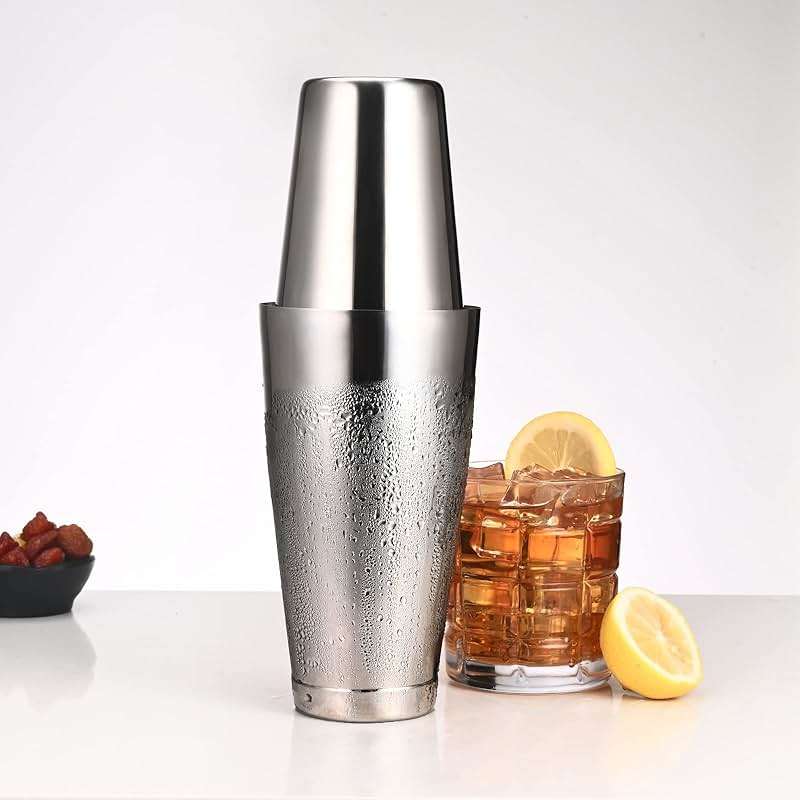 Plat Star Boston Cocktail Shaker Set, Weighted 28oz Unweighted 18oz Shaker Tins, 304 Stainless Steel Leak-Proof Drink Mixer Cup, Metal Bartender Tools for Home Bar & Commercial, Silver - Image 2