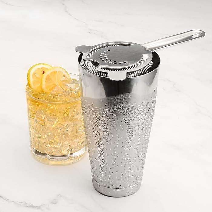 Plat Star Boston Cocktail Shaker Set, Weighted 28oz Unweighted 18oz Shaker Tins, 304 Stainless Steel Leak-Proof Drink Mixer Cup, Metal Bartender Tools for Home Bar & Commercial, Silver - Image 4