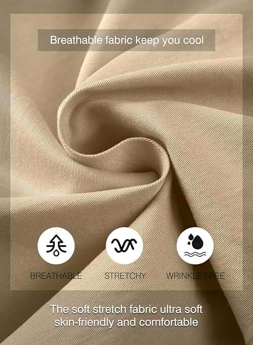 JMIERR Mens Casual Shorts - Cotton Drawstring Summer Beach Stretch Twill Chino Golf Shorts - Image 4