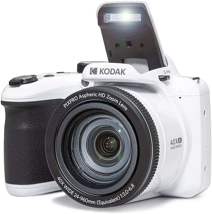 Kodak PIXPRO AZ405-WH 20MP Digital Camera, 40X Zoom, 24mm Wide Angle, 1080P Full HD Video, 3" LCD, White - Image 4