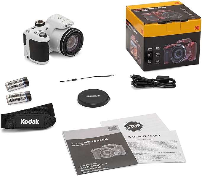 Kodak PIXPRO AZ405-WH 20MP Digital Camera, 40X Zoom, 24mm Wide Angle, 1080P Full HD Video, 3" LCD, White - Image 9