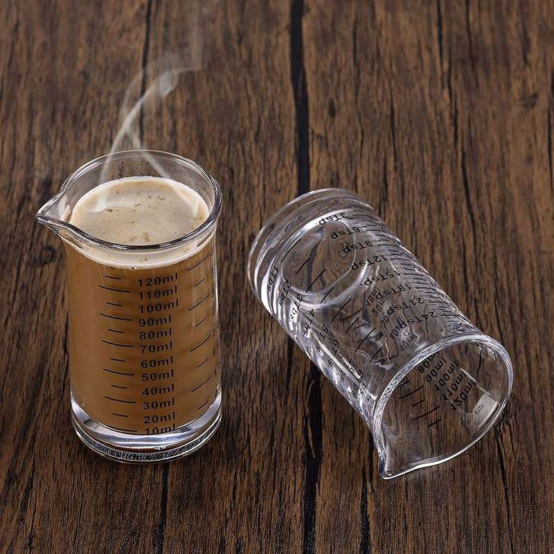 Ackers 4 Oz Glass Measuring Cup,Borosilicate Shot Glass with V-Shaped Spout(Pack of 2) - Image 4