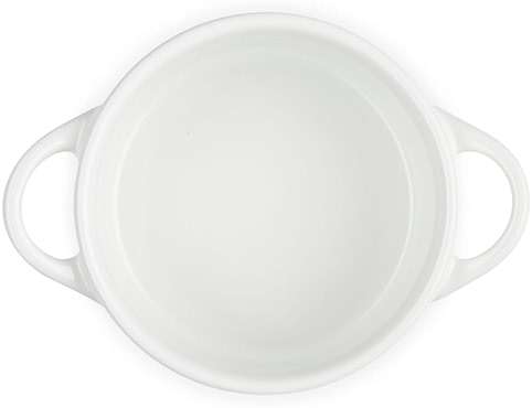 Le Creuset Stoneware Mini Round Cocotte, 8oz., White with Gold Heart Knob - Image 5