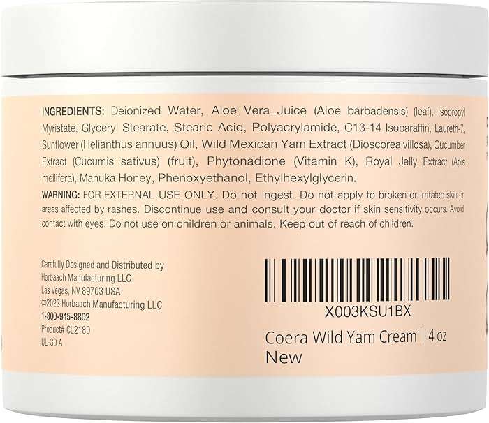Coera Wild Yam Cream for Women | 4 fl oz | Moisturizing, Nourishing & Hydrating for Skin | Free of Parabens, SLS and Fragrances - Image 2