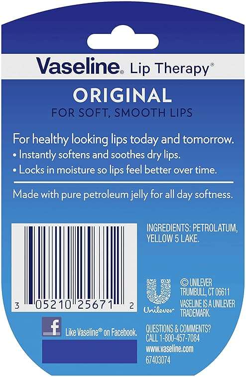Vaseline Lip Therapy Original + Vitamin E, Mini 2-Packs (6 Jars) – Fragrance-Free Lip Balm, Moisturizer for Soft, Smooth & Glossy Lips, 0.25 Oz Ea - Image 3