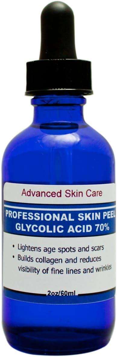 Advanced Skin Care Glycolic Acid Face Peel Serum 70% Strength - at Home Chemical Peel for face 2oz - Image 1