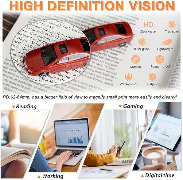 MARE AZZURO Thick Reading Glasses Women Stylish Square Readers 1.0 1.25 1.5 1.75 2.0 2.25 2.5 2.75 3.0 3.5 4.0 5.0 6.0 - Image 3