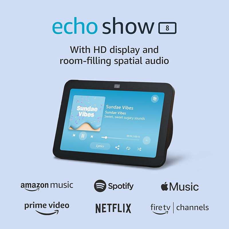 Like-New Amazon Echo Show 8, With Spatial Audio, Smart Home Hub, ideal for open living spaces, includes Alexa, Charcoal - Image 7