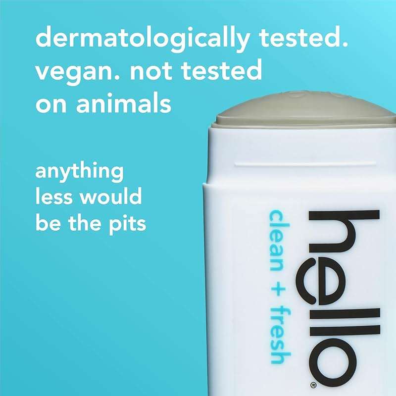 hello Clean + Fresh Aluminum Free Deodorant for Women and Men, 72-Hour Deodorant, Only 9 Ingredients, Baking Soda Free, Enriched with Shea Butter, Vegan, 2.6 oz Stick Deodorant (2 Pack) - Image 5