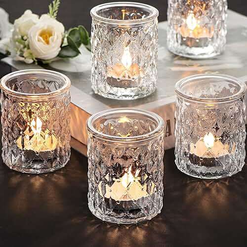 NITIME 36pcs Votive Candle Holders for Wedding Centerpieces, Clear Glass Candle Holder in Bulk, Tealight Candle Holder for Party Decorations and Home Decor - Image 1