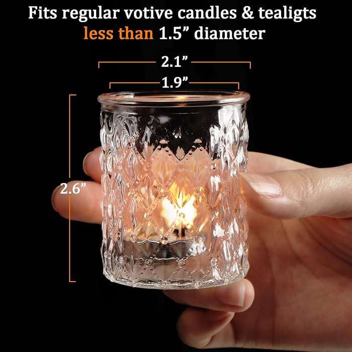 NITIME 36pcs Votive Candle Holders for Wedding Centerpieces, Clear Glass Candle Holder in Bulk, Tealight Candle Holder for Party Decorations and Home Decor - Image 2