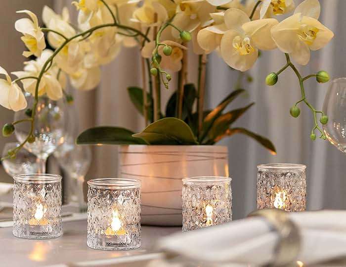 NITIME 36pcs Votive Candle Holders for Wedding Centerpieces, Clear Glass Candle Holder in Bulk, Tealight Candle Holder for Party Decorations and Home Decor - Image 5