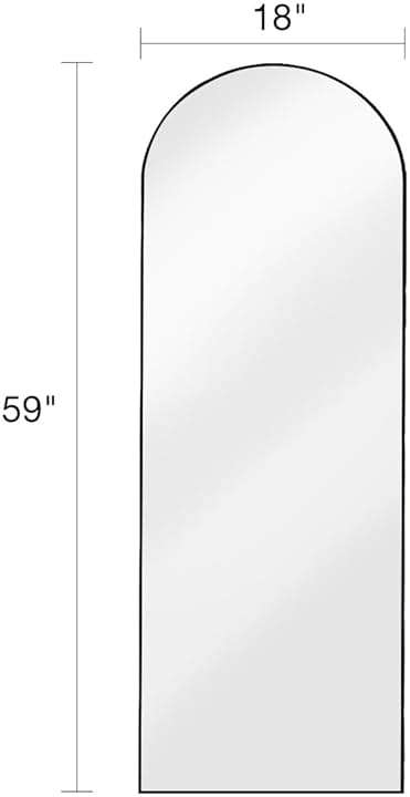 ITSRG Floor Mirror, Full Length Mirror with Stand, Arched Wall Mirror Full Length, Black Floor Mirror Freestanding, Wall Mounted for Bedroom, Black - Image 2
