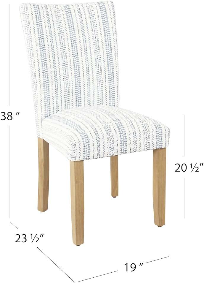 HomePop Parsons Dining Chair - Blue Farmhouse Stripe (Set of 2) - Image 3