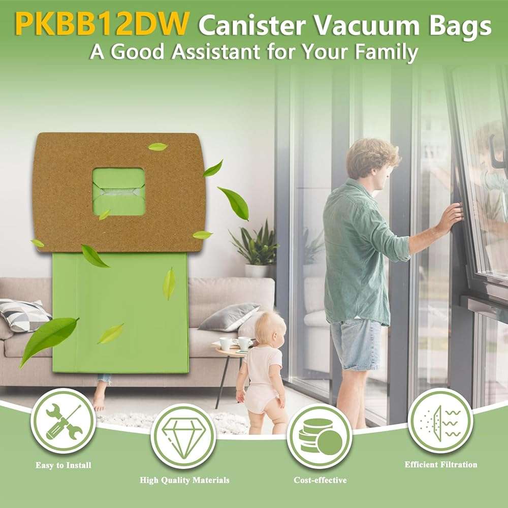 PKBB12DW Type BB Compact Canister Vacuum Bags Replacement for Oreck XL Buster B Canister Handheld Vacuum Cleaner BB180 BB280 BB850 BB870 BB900 BB1000 MV160 CC1600, 10 Pack - Image 3