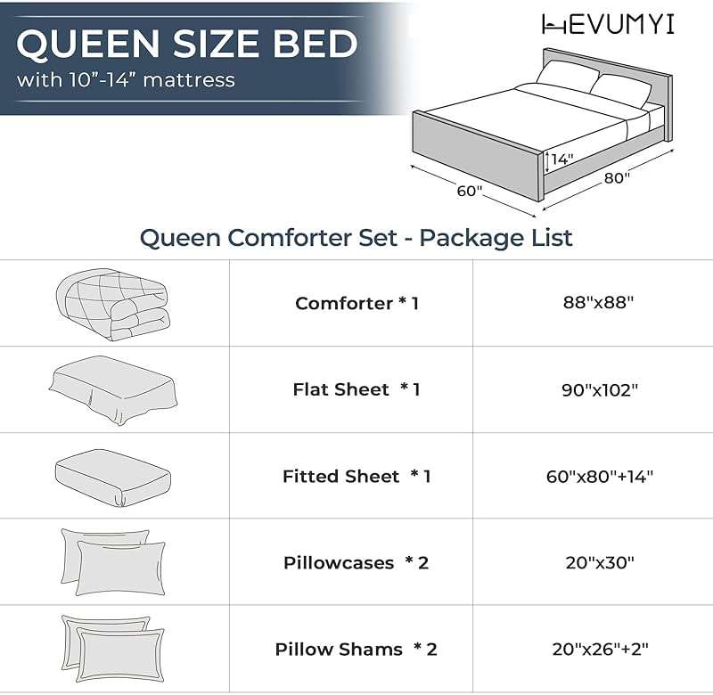 HEVUMYI 7 Pieces Queen Comforter Set, All Season Reversible Bed in a Bag, Ultra Soft Queen Bedding Set with Grey Comforter, Flat Sheet, Fitted Sheet, Pillowcases, Pillow Shams, Dark Grey - Image 9