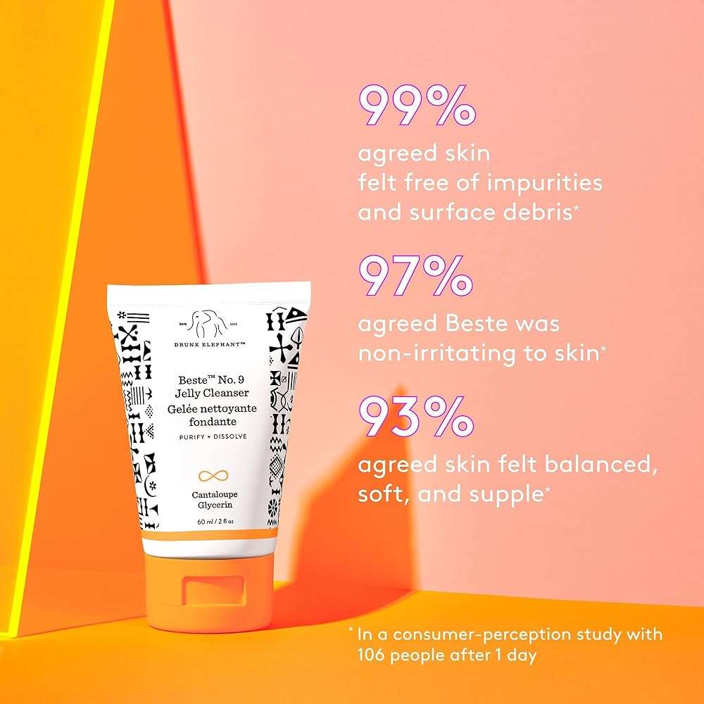 Drunk Elephant Beste No. 9 Jelly Cleanser - Travel-Size Gel Face Wash - Clean Clinical Skincare - Cruelty-Free - Dermatologist-Tested - Free of Essential Oils, Silicones, and Fragrance - Image 3