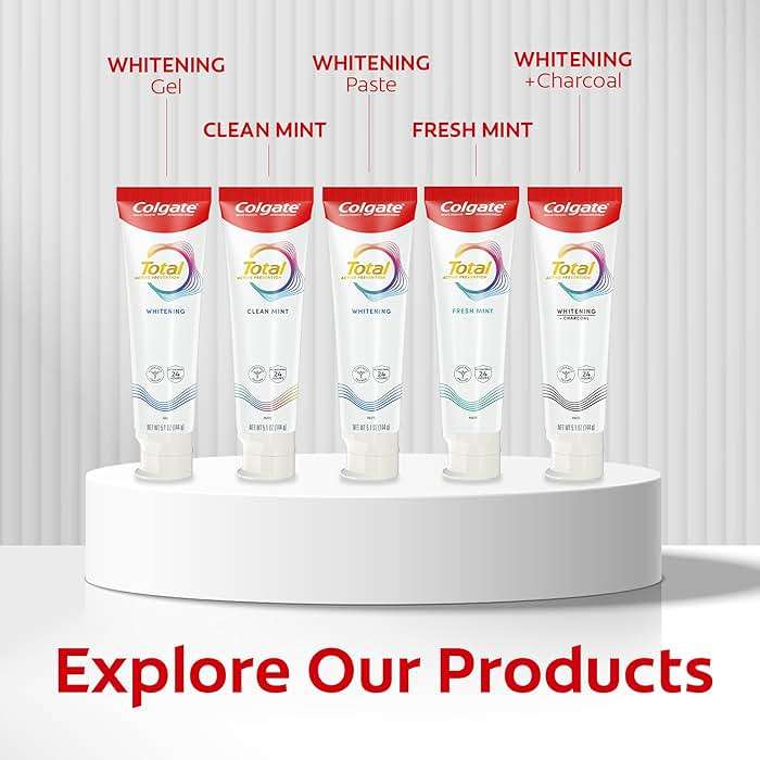 Colgate Total Whitening Toothpaste Paste, 5.1 oz, 4 Pack, Fluoride, Antibacterial, for Plaque, Gingivitis, Sensitivity, Stain Removal, Clinically Proven, Mint, Teeth Whitening, Stannous Fluoride - Image 13