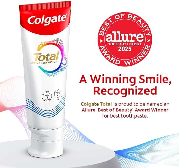 Colgate Total Whitening Toothpaste Paste, 5.1 oz, 4 Pack, Fluoride, Antibacterial, for Plaque, Gingivitis, Sensitivity, Stain Removal, Clinically Proven, Mint, Teeth Whitening, Stannous Fluoride - Image 4