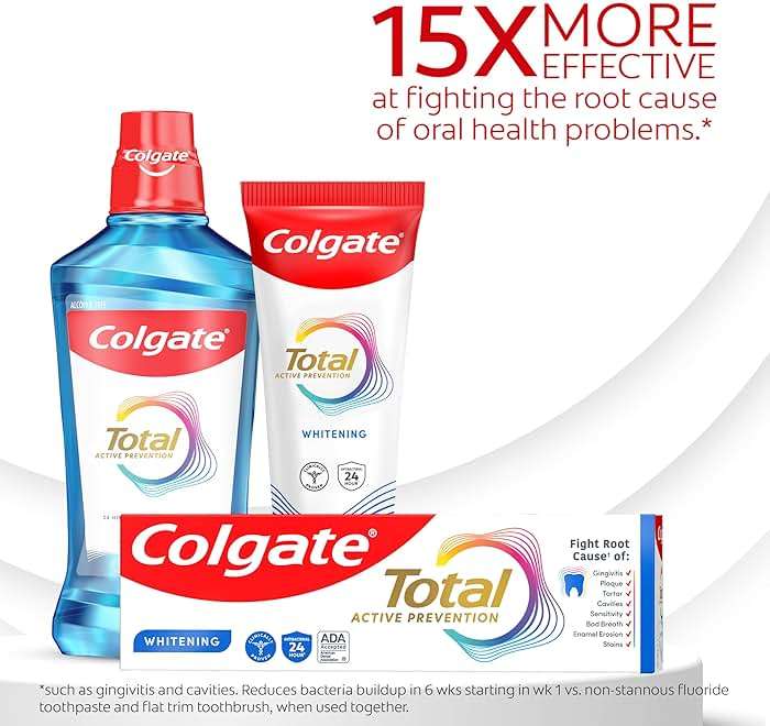 Colgate Total Whitening Toothpaste Paste, 5.1 oz, 4 Pack, Fluoride, Antibacterial, for Plaque, Gingivitis, Sensitivity, Stain Removal, Clinically Proven, Mint, Teeth Whitening, Stannous Fluoride - Image 6