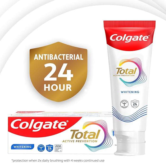 Colgate Total Whitening Toothpaste Paste, 5.1 oz, 4 Pack, Fluoride, Antibacterial, for Plaque, Gingivitis, Sensitivity, Stain Removal, Clinically Proven, Mint, Teeth Whitening, Stannous Fluoride - Image 8