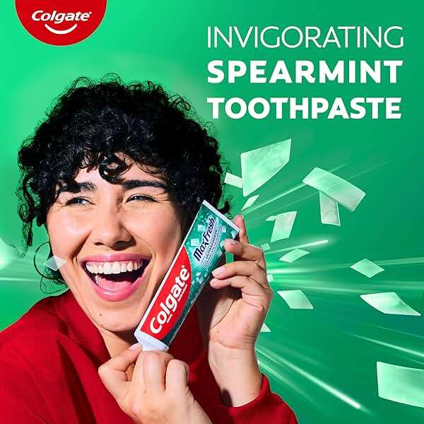 Colgate MaxFresh Clean Mint Toothpaste Pack, Fresh Breath Toothpaste with Fluoride and Hundreds of Mini Breath Strips, Leaves Mouth Feeling Refreshed for Hours, 4 Pack, 6.3 oz - Image 7