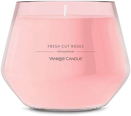 Yankee Candle Studio Scented Candle with up to 50 Hour Burn Time, Premium Plant Wax Blend for Consistent Burn, 10 oz Jar Candle with Room Filling Fragrance, Fresh Cut Roses (Pack of 1) - Image 1
