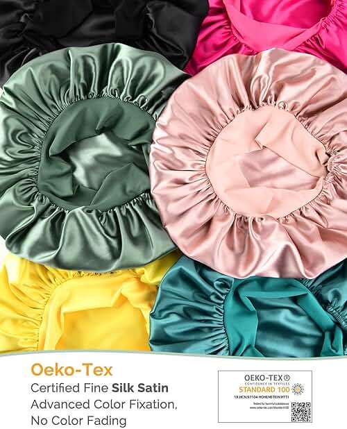 YANIBEST Adjustable Satin Bonnet for Sleeping Women Double Layer Hair Wrap Reduce Friction Prevent Frizz Natural Curly Hair - Image 6
