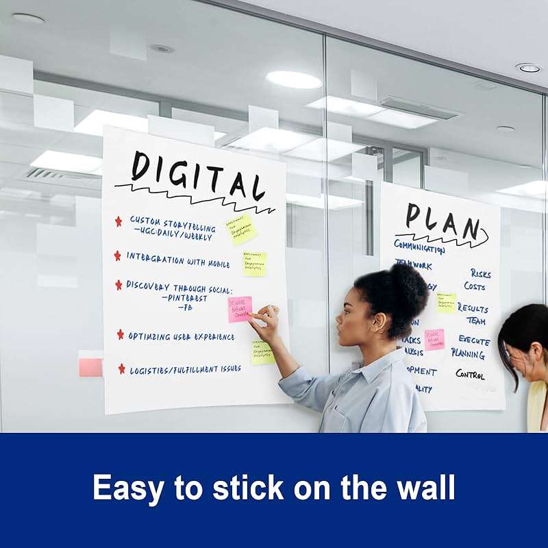 Comix Sticky Easel Pad, 25 x 30 Inches Flip Chart Paper for Teachers, Large Self Stick Easel Paper for Office School Classroom Supplies, 30 Sheets/Pad, 10 Pads/Pack - Image 4