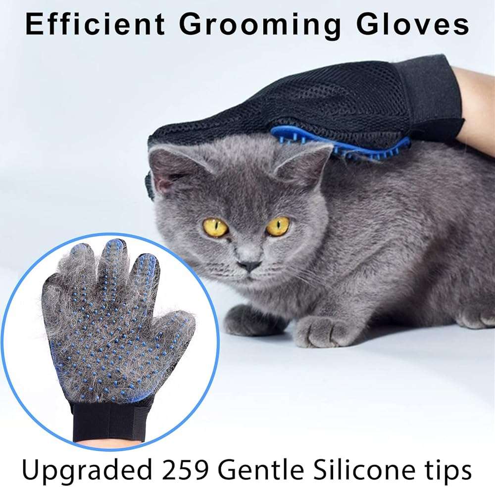 GJEASE Cat Grooming Glove Brush,Pet Hair Remover Tool,Reusable Dog Hair Fur Remover for Carpet,Furniture,Couch,Clothes,Eco-Friendly and High efficiency - Image 2