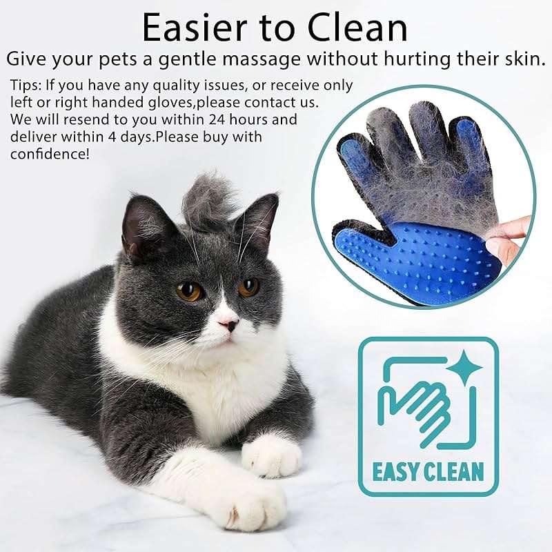 GJEASE Cat Grooming Glove Brush,Pet Hair Remover Tool,Reusable Dog Hair Fur Remover for Carpet,Furniture,Couch,Clothes,Eco-Friendly and High efficiency - Image 3