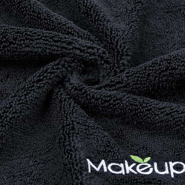 Orighty Microfiber Makeup Remover Cloths - Super Soft, Quick Dry Face Towels for Cleansing, 13 x 13 Inch, 6 Count, Black - Image 2