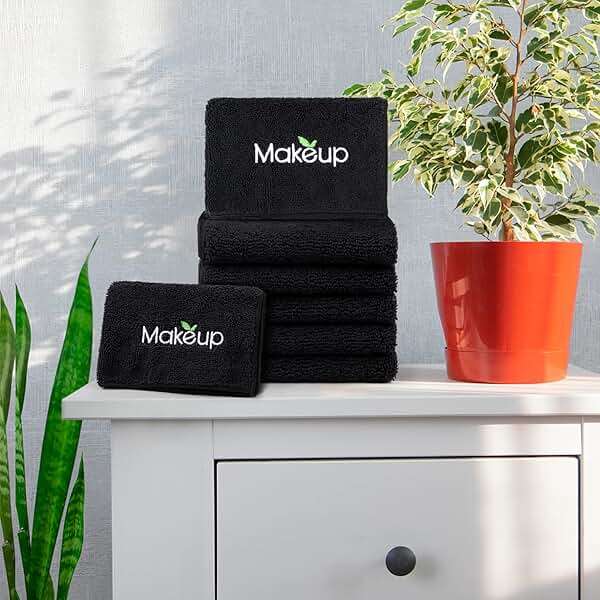 Orighty Microfiber Makeup Remover Cloths - Super Soft, Quick Dry Face Towels for Cleansing, 13 x 13 Inch, 6 Count, Black - Image 6