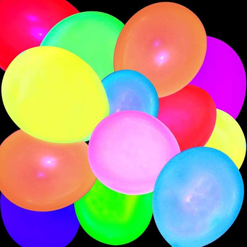 110 Pack Colored UV Neon Glow Balloons Neon Glow Party Decorations Glow in the Dark Party Supplies Black Light Fluorescent Latex Balloon for Birthday Decoration - Image 5