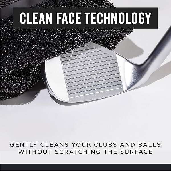 Club Scrub Golf Club and Golf Ball Cleaning Bag, Waterproof Clean Face Technology Liner, Detachable Clip, Machine Washable, Cleans Club Grooves, Dry Exterior (Neoprene or Microfiber Option Available) - Image 4