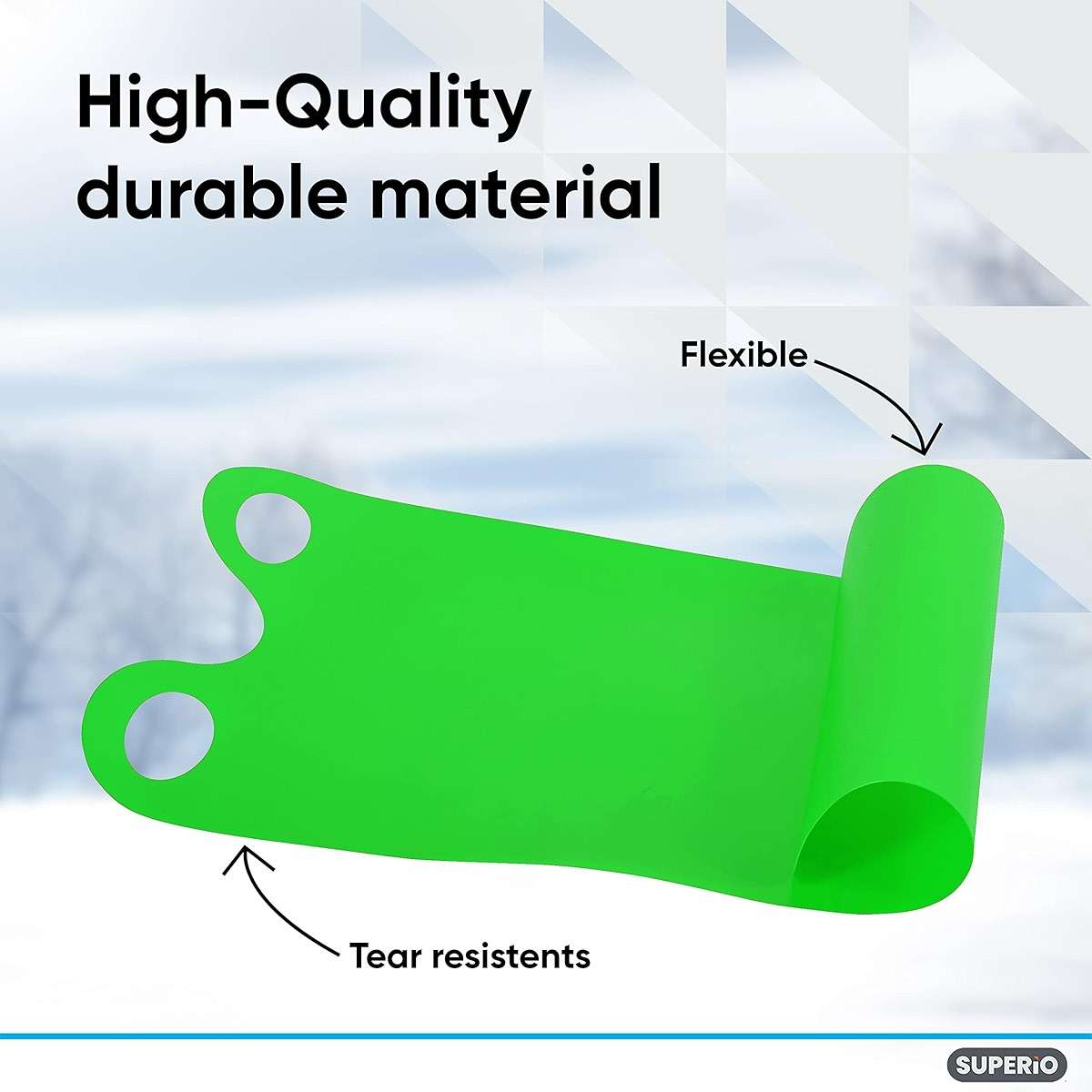 Superio Snow Slider Mat, Flexible Snow Sled Flying Carpet, Roll up Sleds for Kids 36" / Adults 54" Lightweight Plastic Snowboard Sled, 1 Pack - Image 6